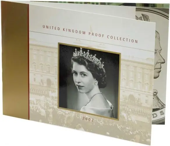 2002 Base Metal Queen Elizabeth II Deluxe Proof 9 Coin Set info booklet