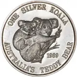 1989 Silver 1 Ounce Koala Rounds Single New Queensland Mint reverse