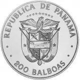 1979 Platinum 200 Balboas  Coin Single Panama reverse