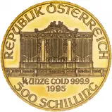 1995 Gold 0.25 Ounce Philharmonic  Coin Single Austria Austrian Mint obverse