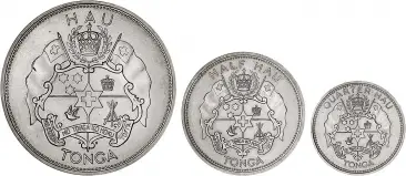 1967 Tonga Palladium 3 Coin Set - Coronation reverse