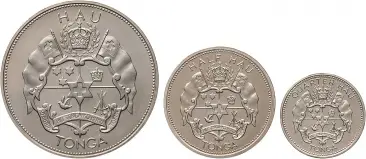 1968 Tonga Palladium 3 Coin Set - Coronation Counter Stamped