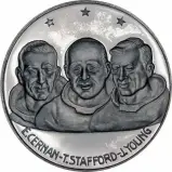 Cernan, Stafford & Young on Obverse of Palladium Apollo 10 Medallion