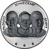 Divitt, Scheickert & Scott on Obverse of Palladium Apollo 9 Medallion