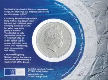 2005 Silver Bullion 1 Ounce Britannia Coin In Sleeve obverse