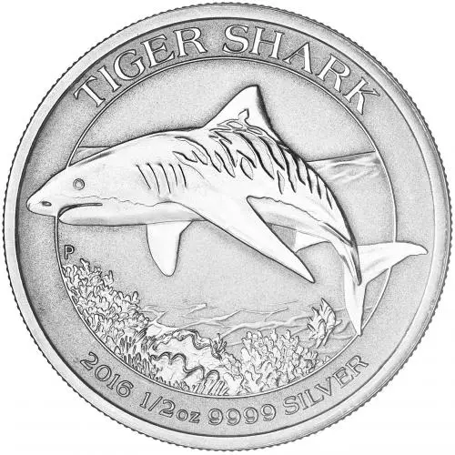 2016 Australian Tiger Shark 0.5 oz Silver Bullion Coin reverse