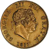 1817 Gold Half Sovereign George III London  obverse chards