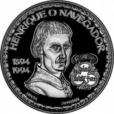 Henry the Navigator 1494 on Reverse of 1994 Portuguese Proof Silver 200 Escudos