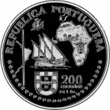 Obverse of Portuguese Proof Palladium 200 Escudos